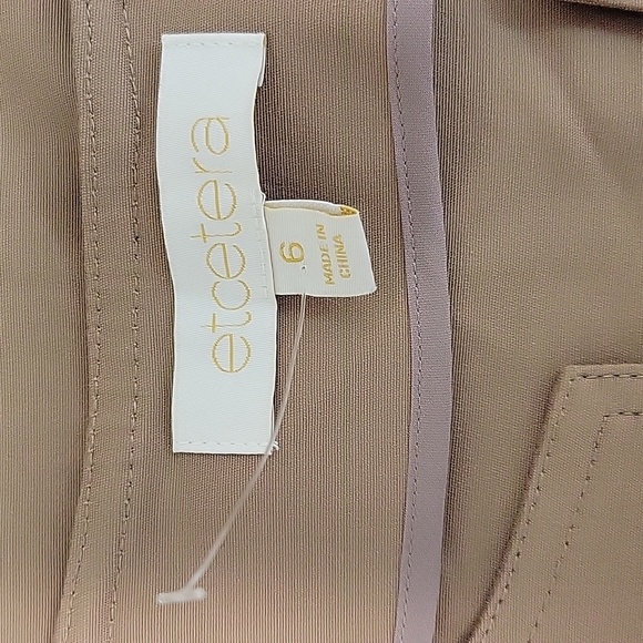 Etcetera Tan Karlie Dress Sz 6 New Sample Set With Tags. Long Sleeve Knee Length - Picture 5 of 7